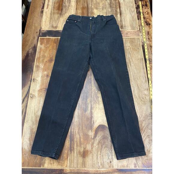 Vintage Levi's 550 Black Relaxed Fit Denim Tapered Leg Jeans Size 10 - Picture 1 of 4